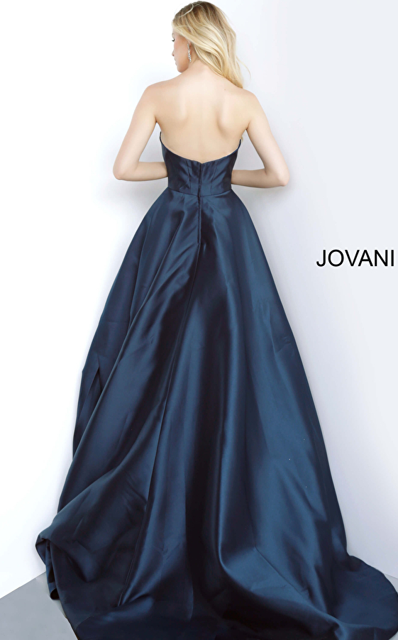 Jovani 68377 Navy Strapless Sweetheart Neckline Evening Gown 