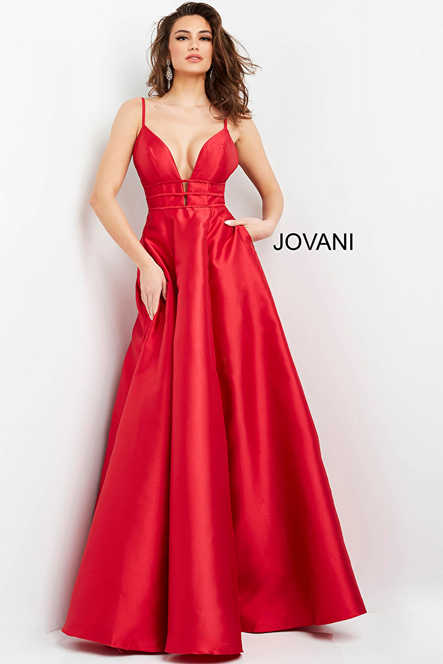 Model wearing Jovani style B66717 dress