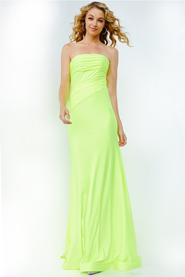 Model wearing Jovani style JVN09027 prom dress