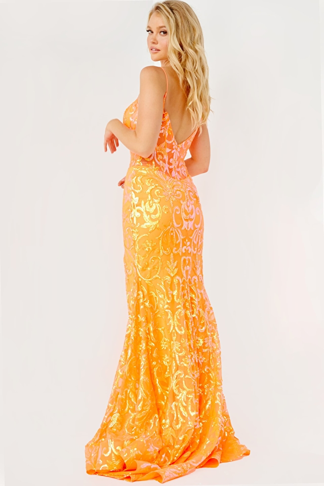 Jovani Dress 23216 | JVN23216 Beaded High Slit Backless Prom Dress