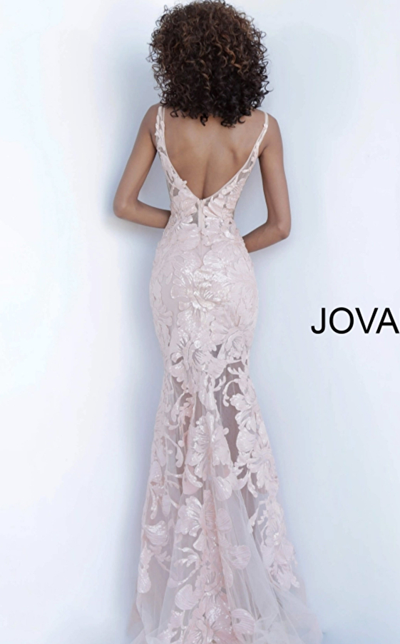 Jovani 60283 Pink V Neck Sexy Prom Dress 