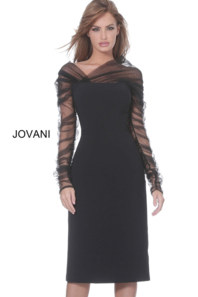 Model wearing Jovani style 03810 dress
