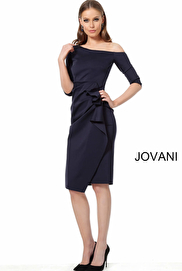 Jovani navy form fitting cocktail dress 1035