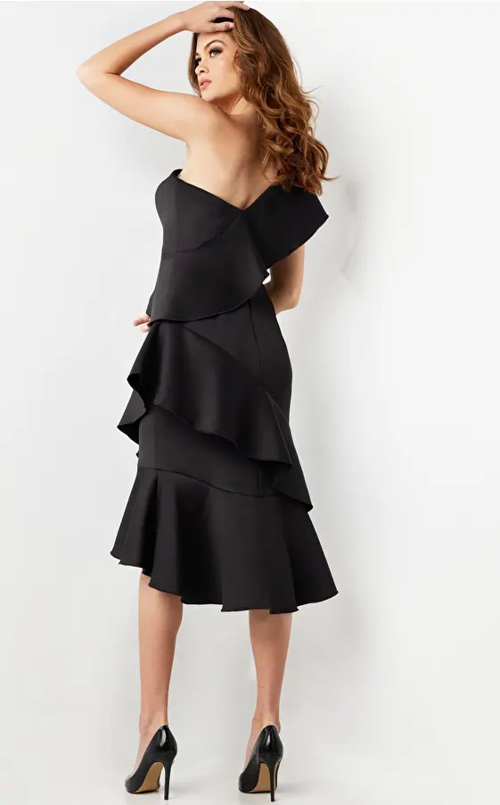 black one shoulder dress 25971