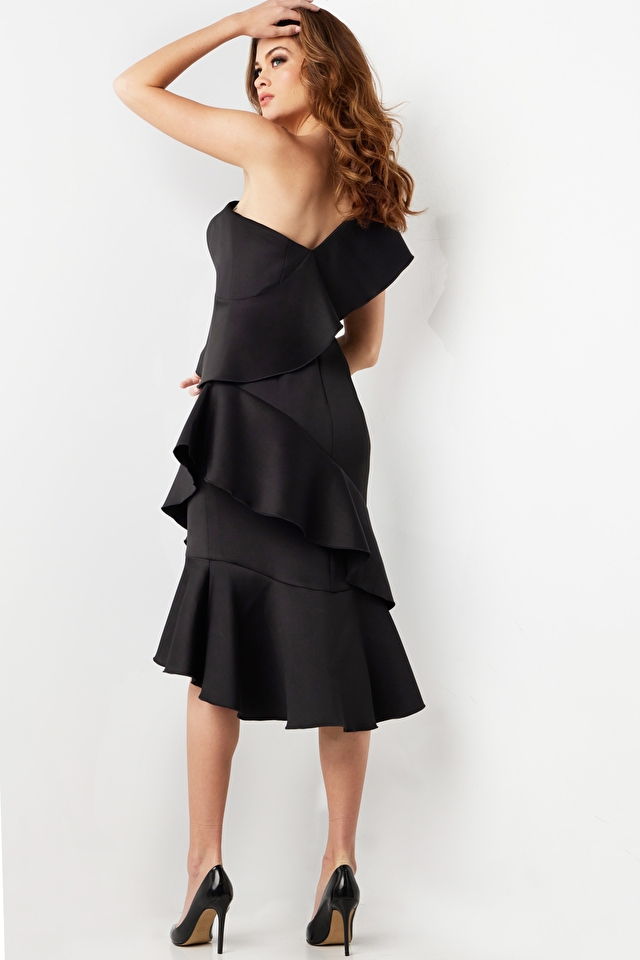 black one shoulder dress 25971