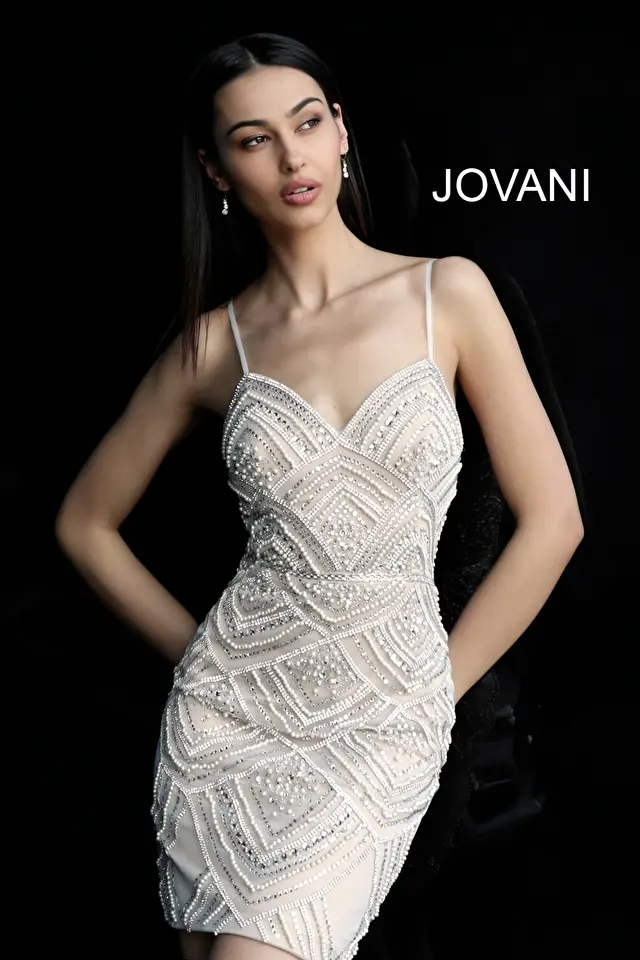 Model wearing Jovani style 64598 dress