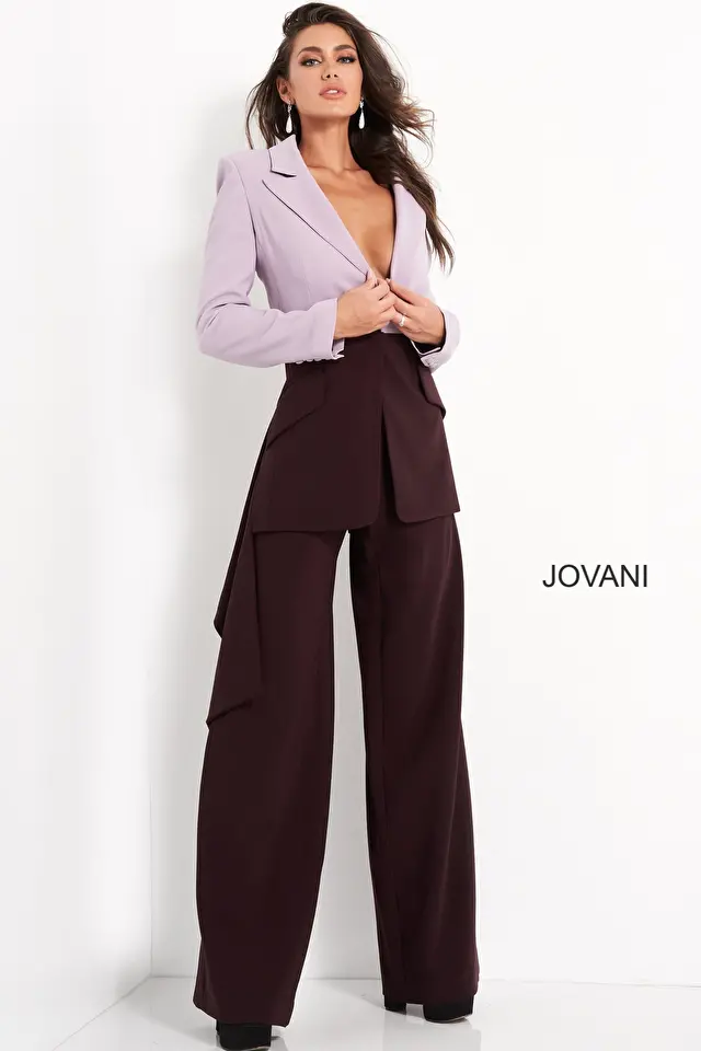 Model wearing Jovani style M04268 contemporary dress