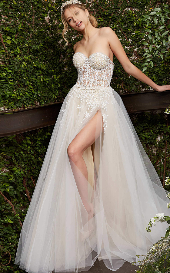 V-Neck White Wedding Dress Bridal Gown Pageant Wedding Fashion Dress /561 