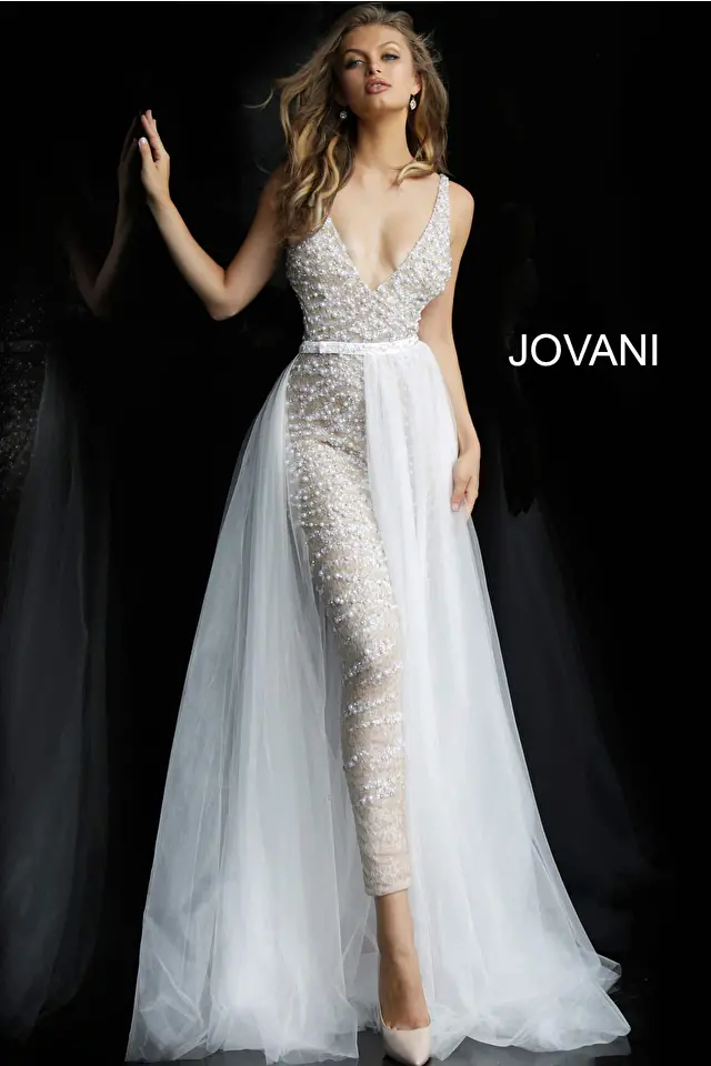Model wearing Jovani style 60010 prom dress