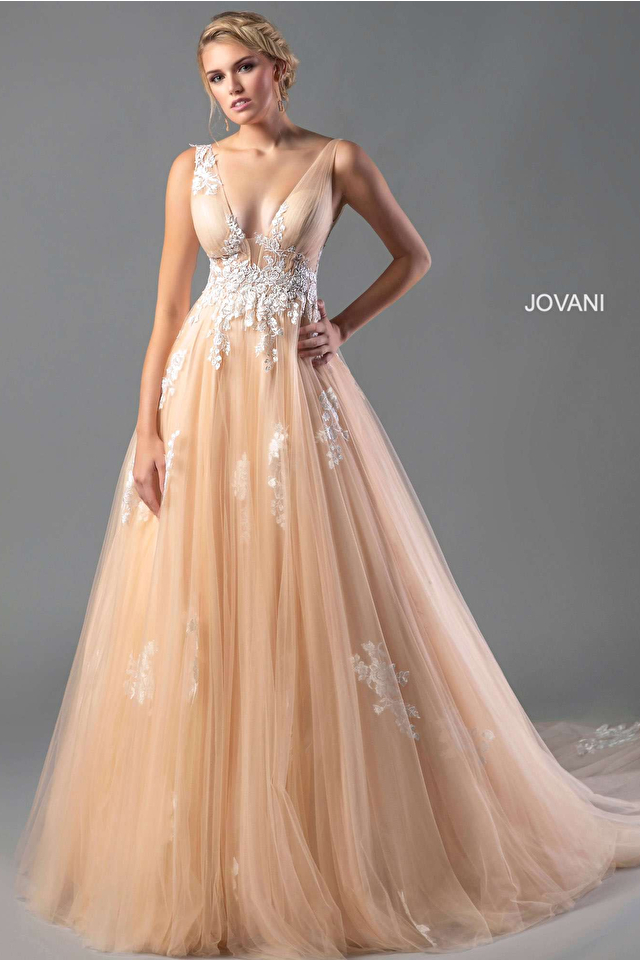 Model wearing Jovani style AV04114 dress