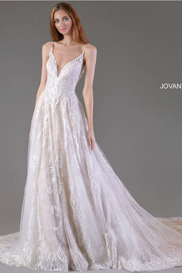 Model wearing Jovani style AV05386 dress