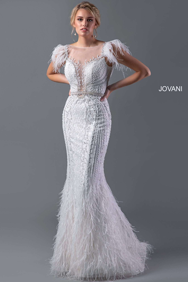 Model wearing Jovani style AV06026 dress
