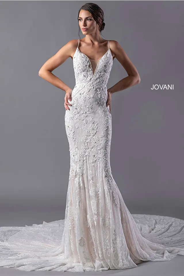 Model wearing Jovani style AV2506 dress