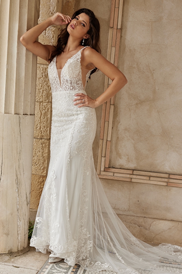 jovani Jovani JB07385 Ivory Lace Sleeveless Bridal Dress