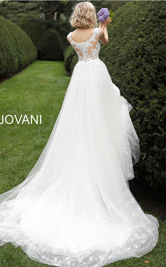 tulle wedding dress  Embroidered Bodice Wedding Dress JB68167