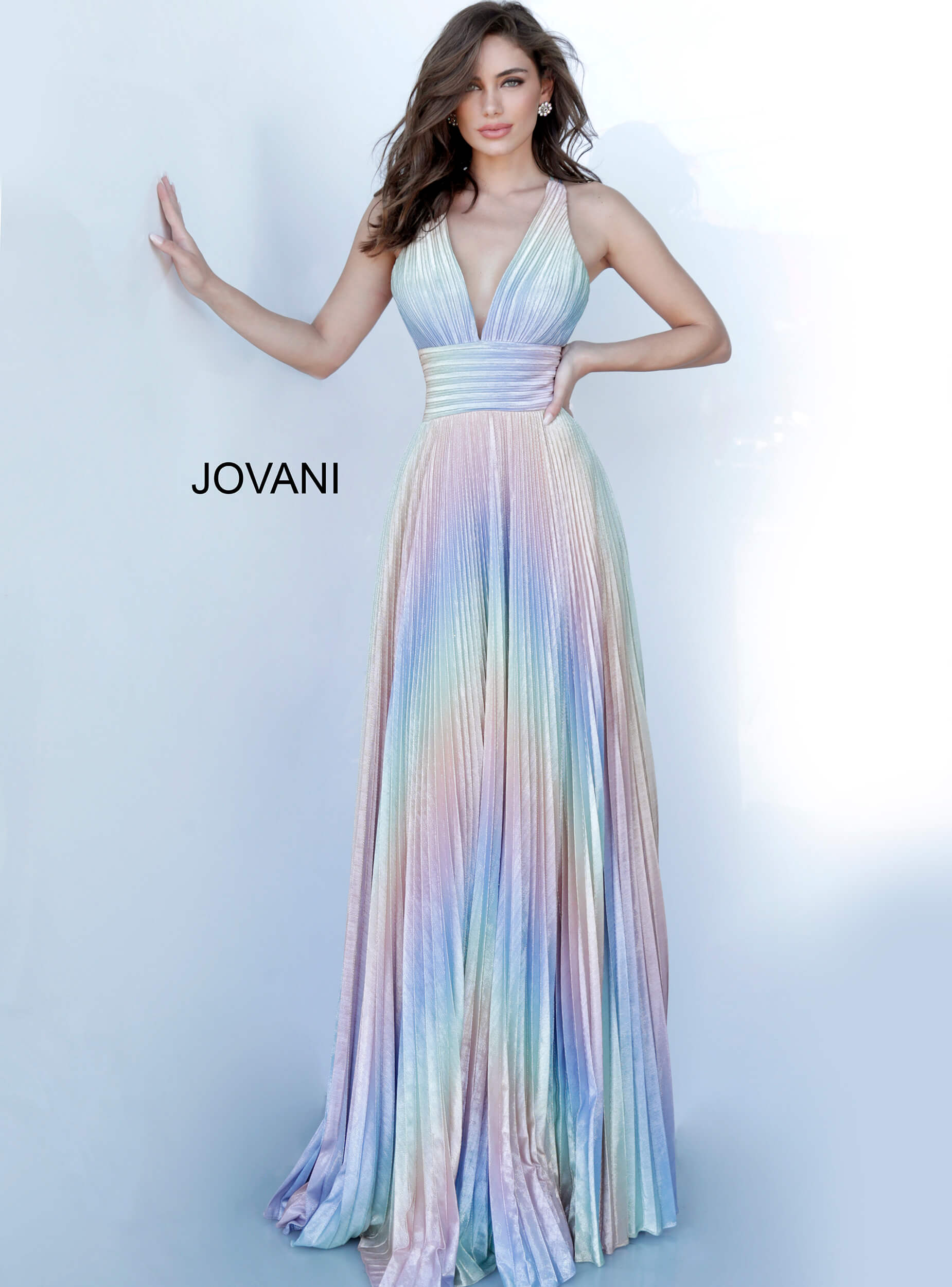 Jovani 02285 | Multi Color Maxi Prom Dress