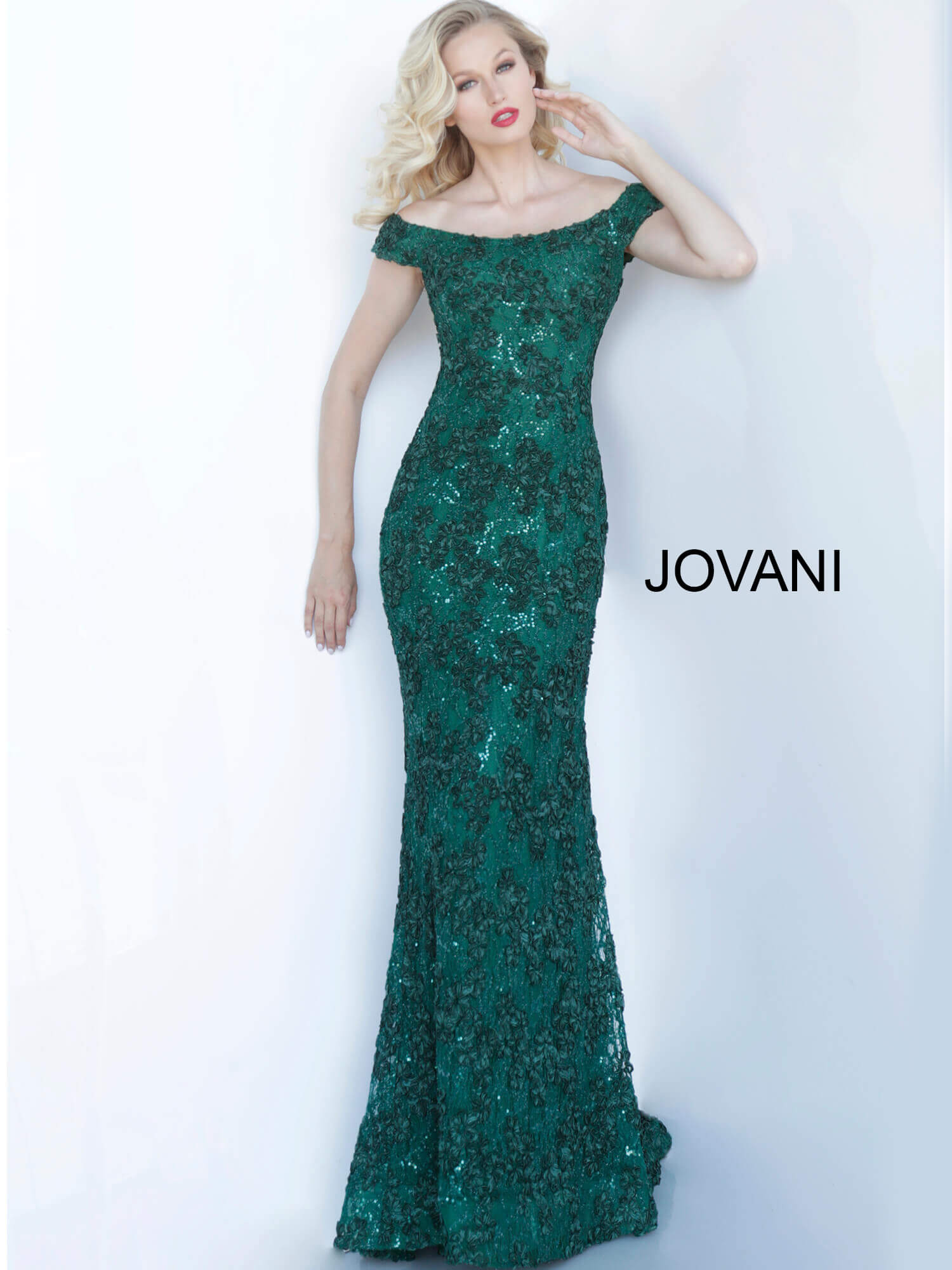 Jovani 1910 | Emerald Beaded Straight ...