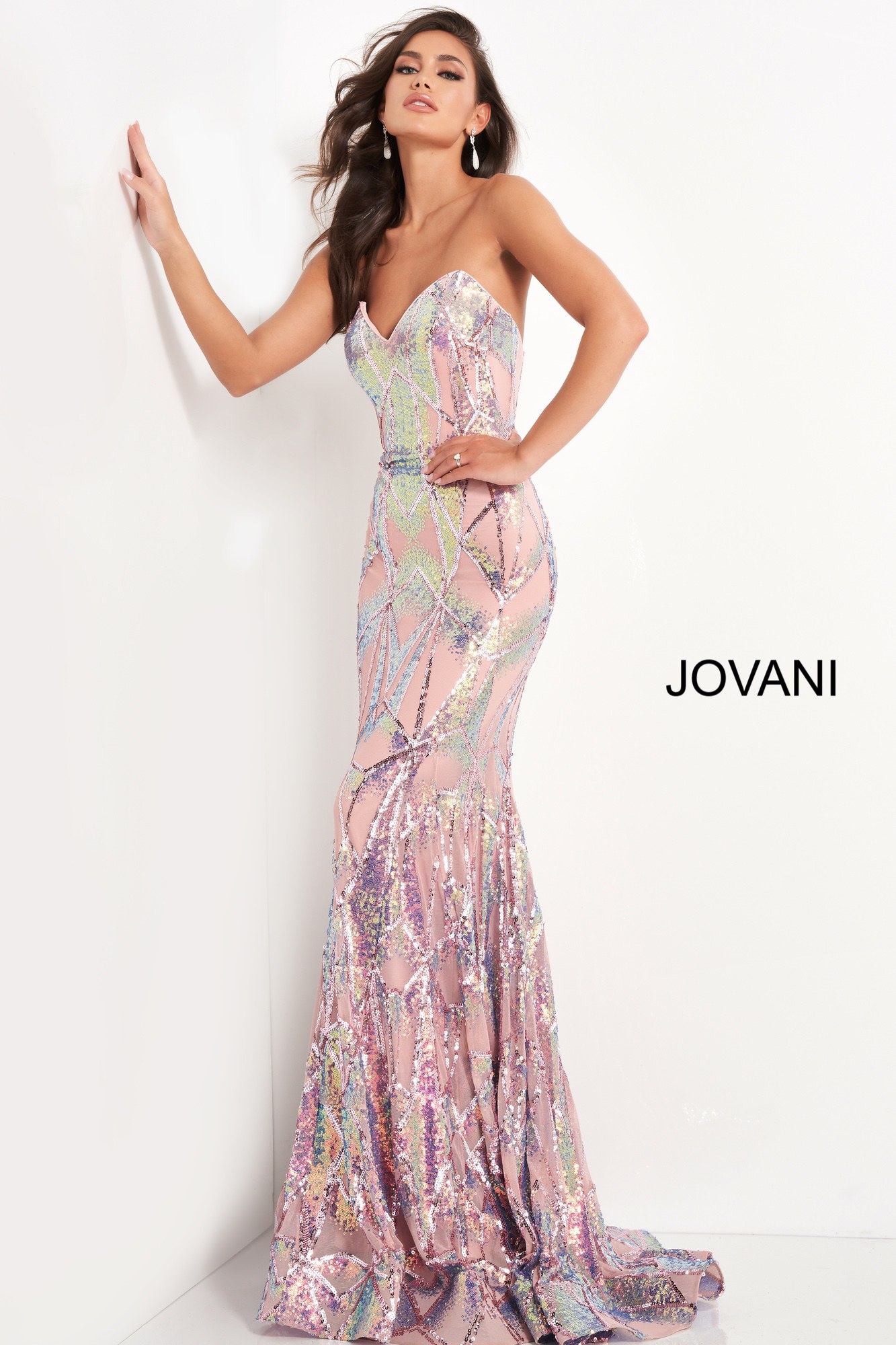Sparkly pink Jovani prom dress size 12 cheap sale outlet online