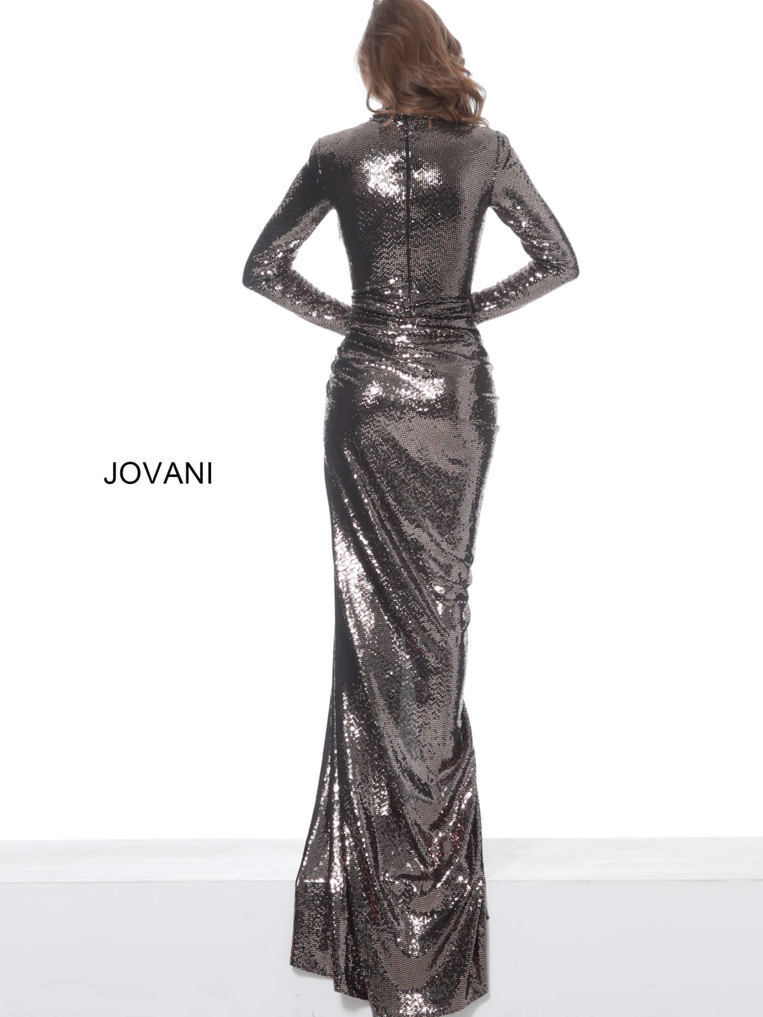 Jovani 1707 | High Neck Long Sleeve Prom Dress