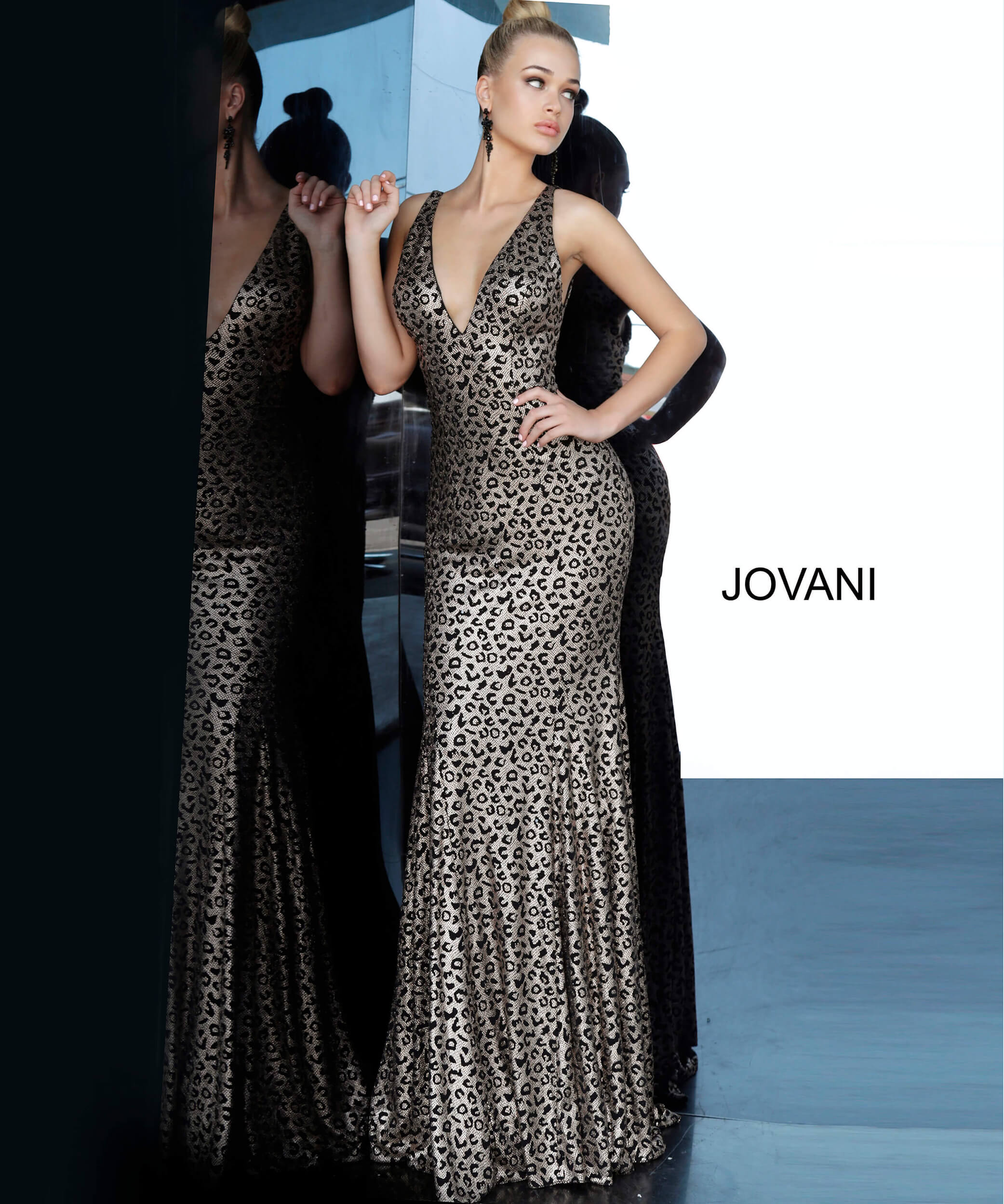 animal print evening gown