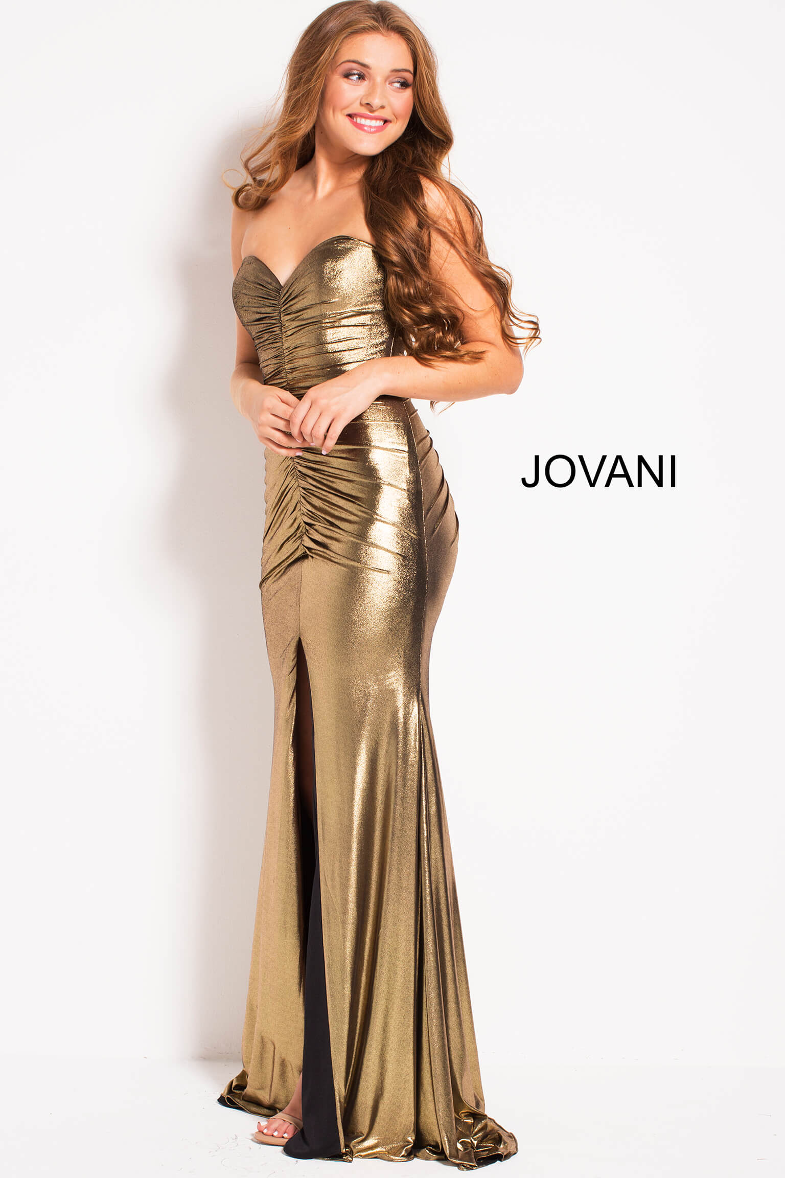 gold metallic dresses for women at night