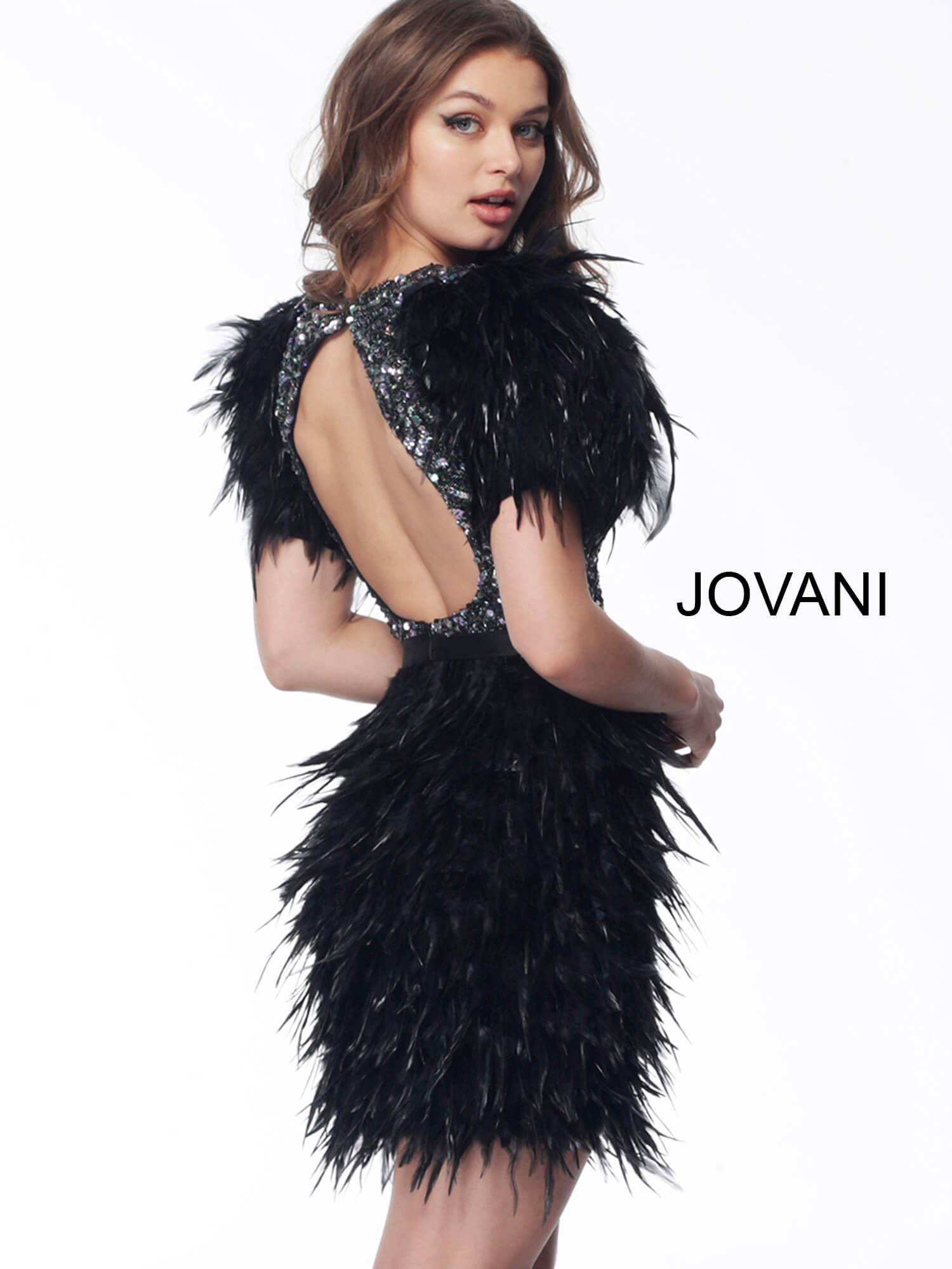 Jovani Black Feather Dress Outlet, 57 ...