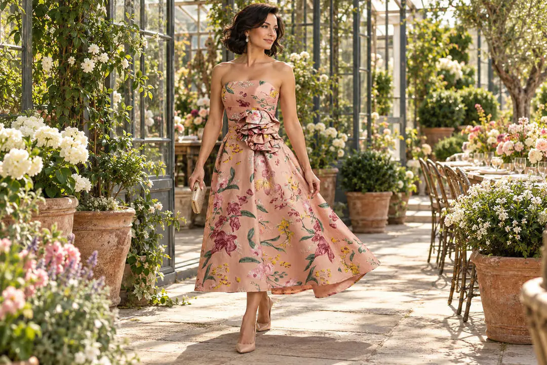 Floral midi dress for bridal shower