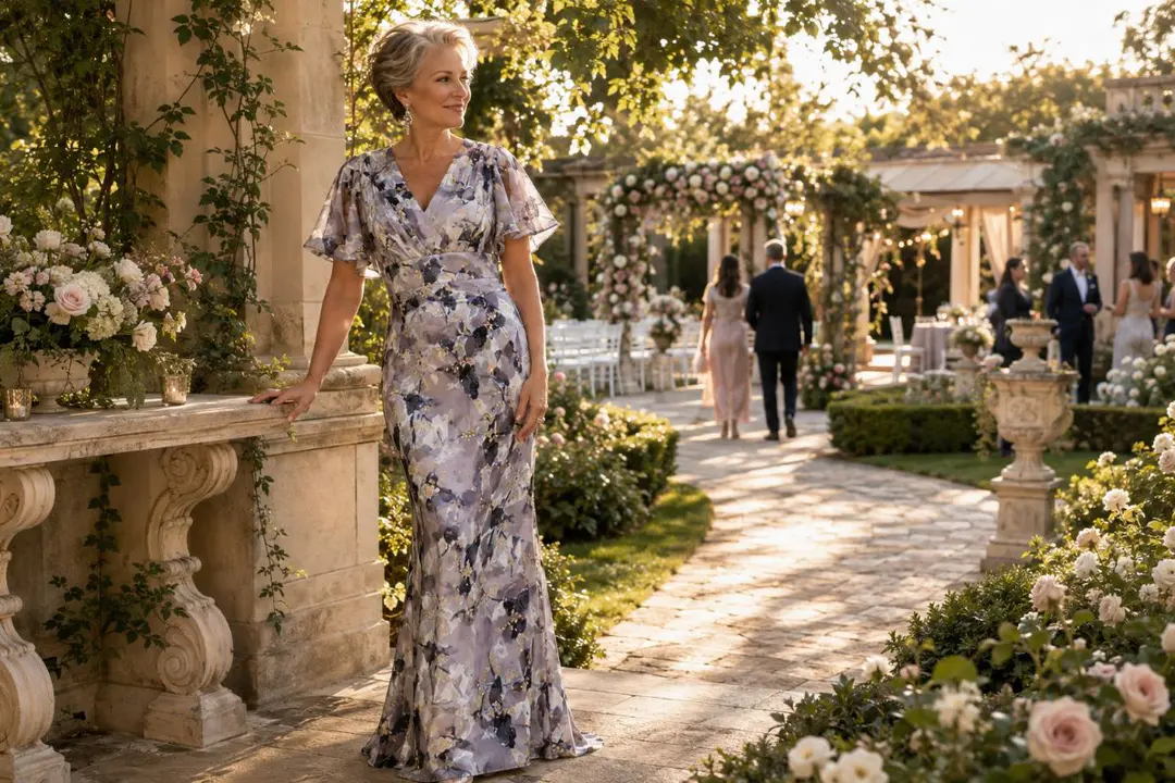 Floral mother of bride summer gown