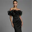 Off the shoulder ruffled black dress
