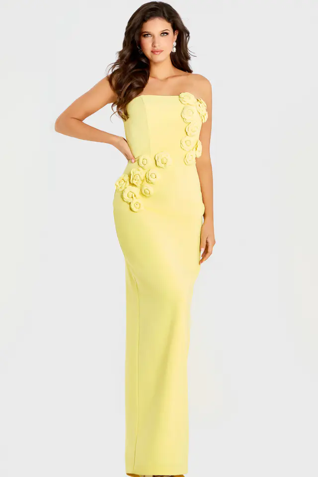 Jovani yellow prom dress, style 46884-2