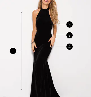 How to measure: length, bust, waist and hips