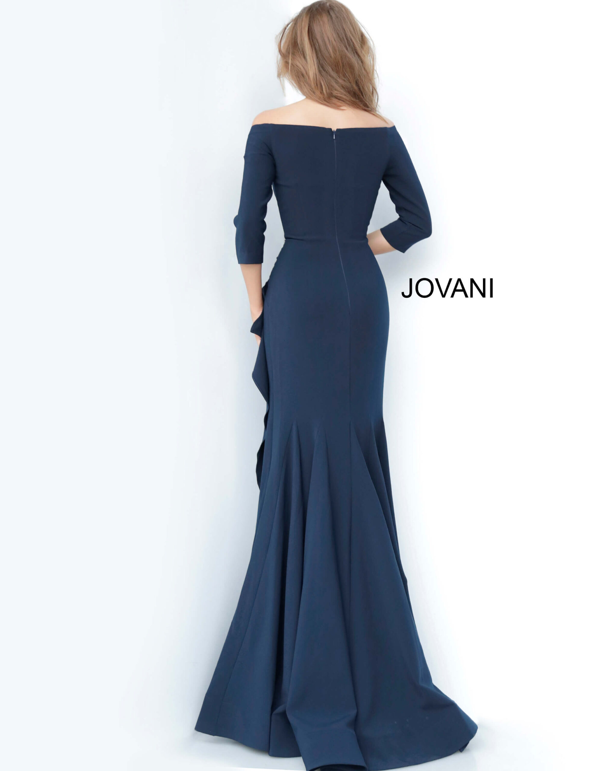 ジョヴァニ JOVANI ドレス ワンピース ロング オフショル タイト Blue Fitted Long off the Shoulder Dress 36419 | Jovani