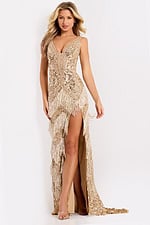 Sequin fringe gown 38847