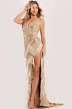 Fitted sequin gown 38847