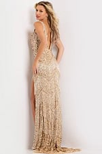 fringe v back dress 38847