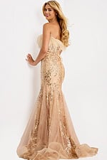 Feather detail gown 48465