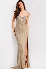 Beaded fringe gown 48548