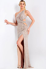 High slit sequin gown 46214