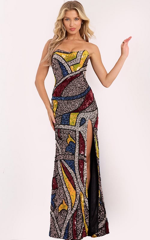 Strapless sequin gown 48617