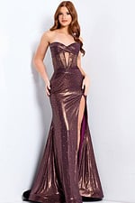 Strapless slit gown 48971
