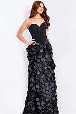 Strapless black gown 49384