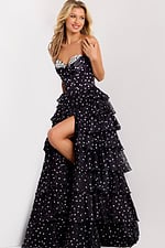 Tiered ruffle ballgown with sweetheart neckline 49087