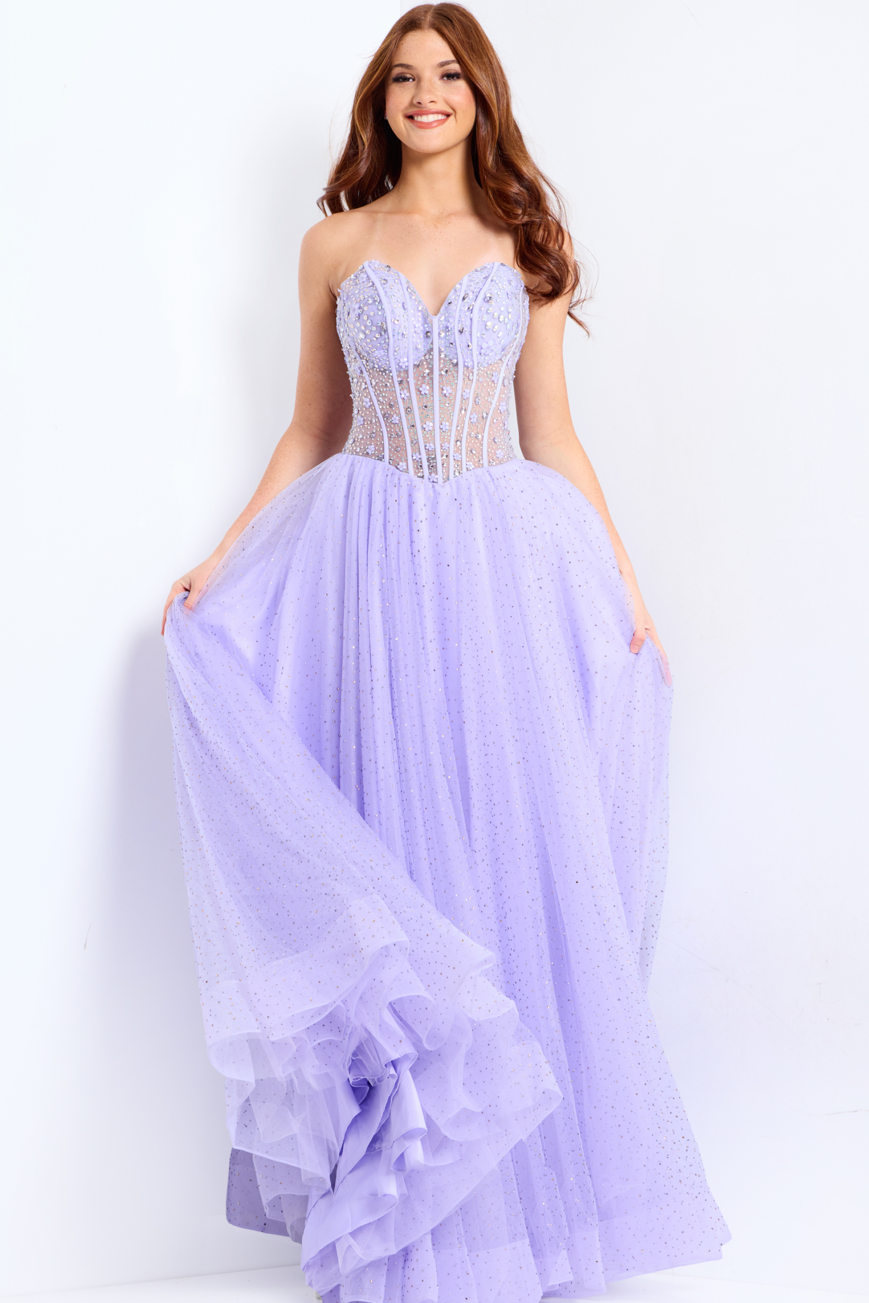 sweetheart neckline corset bodice beaded dress 49721