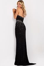 Strapless rhinestone embellished long gown 48372