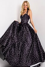 Strapless polka dot dress with full skirt 49774