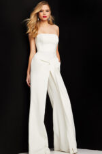 white strapless jumpsuit 03828