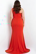 back of red plus size dress 04222