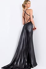 backless black dress 48291
