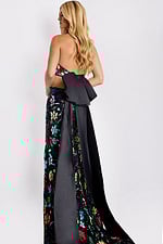 Multi-color embellished floral evening gown 49251