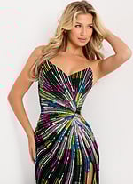 Colorful beaded evening dress with sweetheart neckline 48564